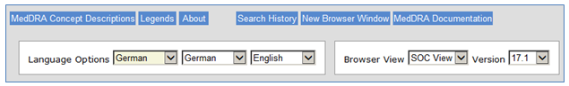 Search options for two languages